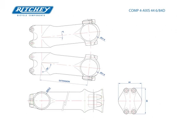 Potence Ritchey Comp 4 Axis +/- 6° Noir 6 Potence Ritchey Comp 4 Axis +/- 6° Noir – Image 4