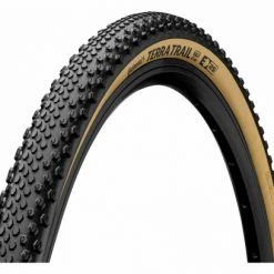 Pneu Gravel Continental Terra Trail 650b Tubeless Ready Souple ProTection BlackChili Compound Flancs Cream E-Bike E25