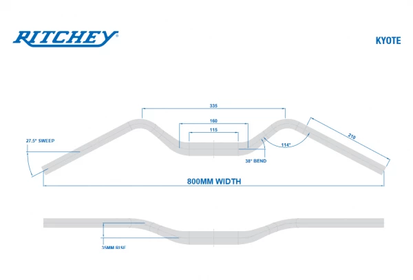 Guidon Ritchey Classic Kyote 31.8mm | 800x35x27D HP | Argent 5 Guidon Ritchey Classic Kyote 31.8mm | 800x35x27D HP | Argent – Image 3