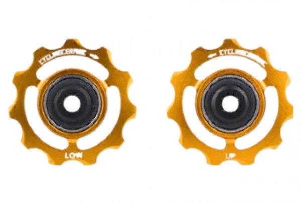 Paire De Galets CyclingCeramic Pour Shimano 12V 9200/8200 Or 3 Paire De Galets CyclingCeramic Pour Shimano 12V 9200/8200 Or