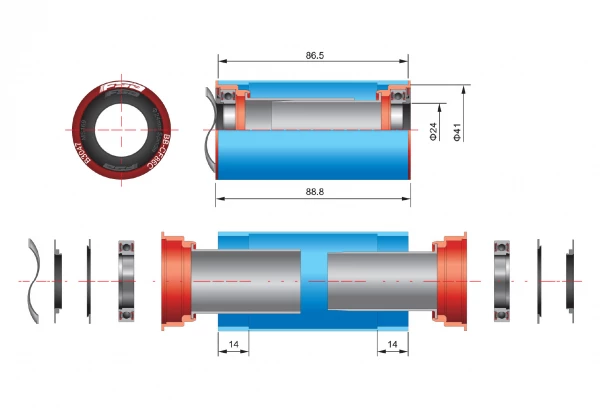 Roulements CyclingCeramic Trek BB90 Sram GXP 4 Roulements CyclingCeramic Trek BB90 Sram GXP – Image 2