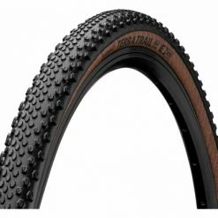 Pneu Gravel Continental Terra Trail 700 Mm Tubeless Ready Souple ProTection BlackChili Compound Flancs Marrons Transparent E-Bike E25
