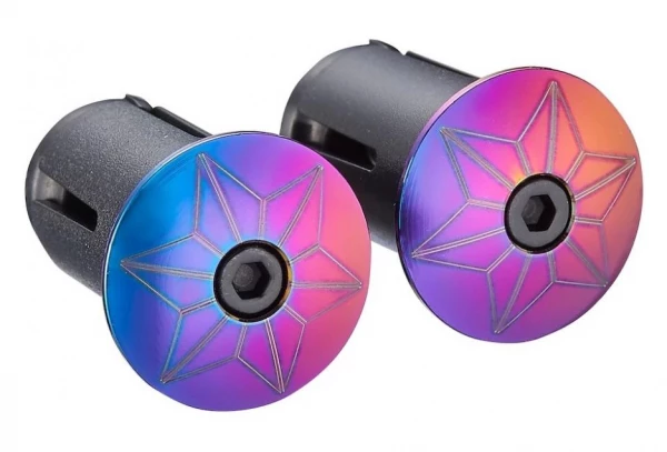 Embout De Cintre Supacaz Star Plugz (anodized) Oil Slick 2 Embout De Cintre Supacaz Star Plugz (anodized) Oil Slick